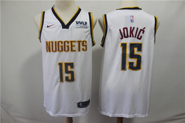 NBA Denver Nuggets #15 Nikola Jokic White Swingman 2018-19 Jersey