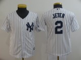 Youth New York Yankees #2 Jeter White MLB Jersey
