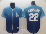 Los Angeles Dodgers #22 Clayton Kershaw Blue Fadeaway Men Jersey