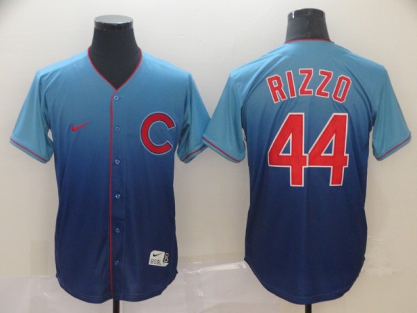 MLB Chicago Cubs #44 Rizzo Blue Fadeaway Mens Jersey