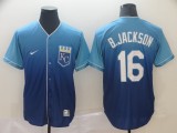 MLB Kansas City Royals #16 B.Jackson Blue Fadeaway Men Jersey