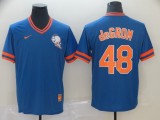 MLB New York Mets #48 Jacob deGrom Blue Throwback Men Jersey