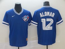 MLB Toronto Blue Jays #12 Alomar Blue Throwback Men Jersey