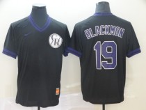 Men's Colorado Rockies #19 Blackmon Black Thowback Mens Jersey