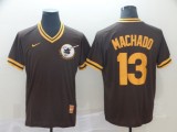MLB San Diego Padres #13 Machado Brown Thowback Mens Jersey
