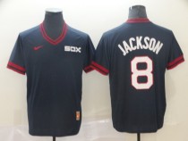 MLB Chicago White Sox #8 Jackson Navy Blue Throwback Men Jersey