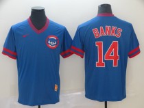 MLB Chicago Cubs #14 Banks Blue Thowback Mens Jersey