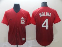 MLB Cardinals #4 Yadier Molina Red Fadeaway Men Jersey