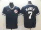 MLB New York Yankees #7 Mantle Navy Blue Thowback Mens Jersey