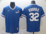 Los Angeles Dodgers #32 Koufax Blue Throwback Men Jersey