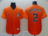 Men's Houston Astros #2 Alex Bregman Orange Fadeaway Stitched MLB Jersey