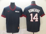 MLB Chicago White Sox #14 Konerko Navy Blue Throwback Men Jersey