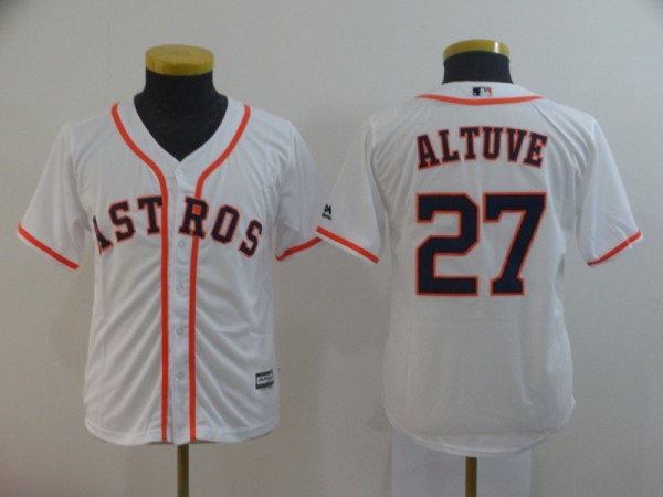 Kids Houston Astros #27 Altuve White New Jersey