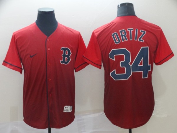 MLB Boston Red Sox #34 Ortiz Red Fadeaway Men's Jersey