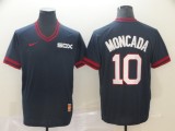 MLB Chicago White Sox #10 Moncada Navy Blue Throwback Men Jersey