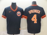 MLB Houston Astros #4 Springer Navy Blue Throwback Mens Jersey