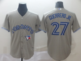 MLB Toronto Blue Jays #27 Guerrero Jr Grey Game Mens Jersey