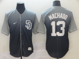 MLB San Diego Padres #13 Machado Grey Fadeaway Mens Jersey