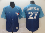 MLB Toronto Blue Jays #27 Guerrero Jr Blue Fadeaway Men Jersey
