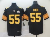 Pittsburgh Steelers #55 Bush Color Rush Player Limited Black Jersey
