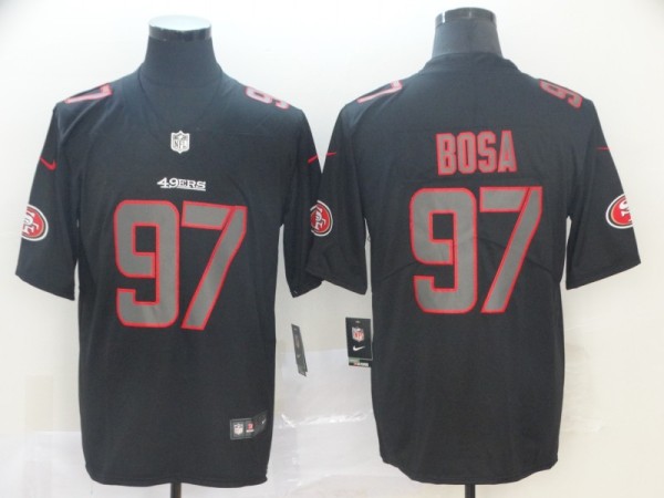 Nike San Francisco 49ers #97 Nick Bosa Fashion Impact Black Color Rush Limited Jersey