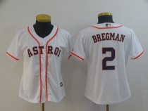 Women MLB Houston Astros #2 Bregman White Game Jersey