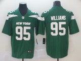 Men's New York Jets #95 Williams Green Vapor Untouchable Limited Stitched Jersey