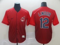 MLB Cleveland Indians #12 Lindor Fadeaway Men Jersey