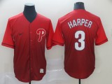 MLB Philadelphia Phillies #3 Bryce Harper Red Fadeaway Men Jersey