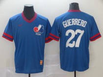 MLB Montreal Expos #27 Guerrerd Blue Throwback Men Jersey