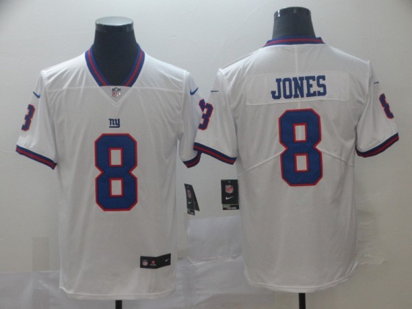 Men's New York Giants #8 Jones White Color Rush Limited Stitched Jersey