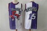 NBA Raptors 15 Vince Carter Purple White Retro Split Men Jersey