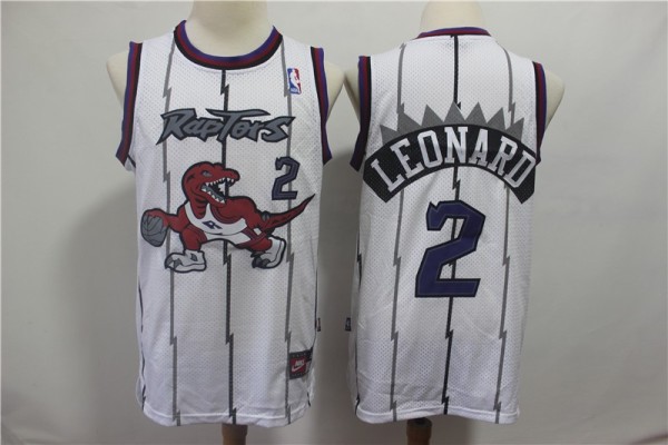 NBA Raptors 2 Kawhi Leonard White Hardwood Classics Men Jersey