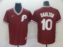 MLB Philadelphia Phillies #10 Daulton Red Throwback Men Jersey