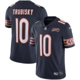 Men's Chicago Bears #10 Mitchell Trubisky Navy 2019 100th Season Limited Stitched Jersey