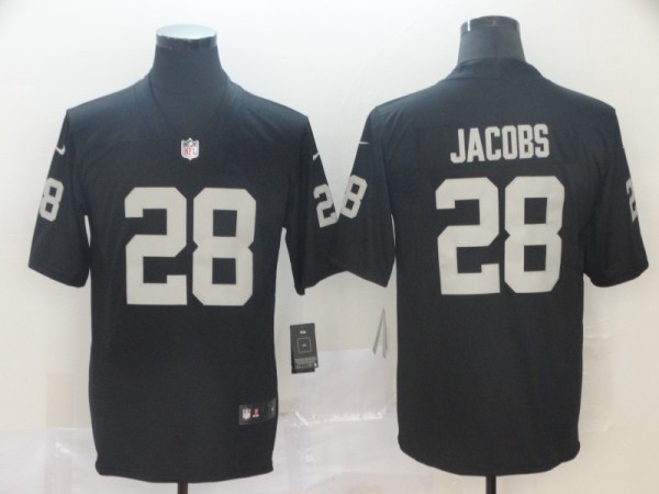 Nike Oakland Raiders #28 Josh Jacobs Black Men's Stitched NFL Vapor Untouchable Limited Jersey