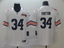 Men's Chicago Bears #34 Walter Payton White 2019 100th Season Limited Stitched NFL Jersey