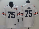 Men's Chicago Bears #75 Long White 2019 100th Season Limited Stitched NFL Jersey