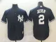 MLB New York Yankees #2 Jeter Navy Blue Game Mens Jersey