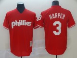 MLB Philadelphia Phillies #3 Happer Red Thowback Mens Jersey