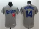 MLB Los Angeles Dodgers #14 Hernandez Grey Elite Jersey