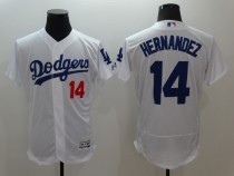 MLB Los Angeles Dodgers #14 Hernandez White Elite Jersey