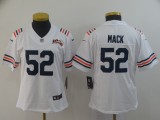 Women Chicago Bears #52 Khalil Mack White 2019 100th Season Limited Stitched NFL Jersey