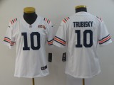 Women Chicago Bears #10 Mitchell Trubisky White 2019 100th Season Limited Stitched Jersey