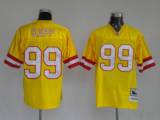 #99 Warren Sapp Yellow  Tampa Bay Buccaneers NFL Throwback Mitchell and Ness Jersey