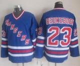 NHL New York Rangers #23 Jeff Beukeboom Blue Throwback Reebok Stitched Jersey