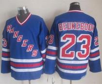 NHL New York Rangers #23 Jeff Beukeboom Blue Throwback Reebok Stitched Jersey