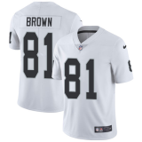 Nike Oakland Raiders #81 Brown White Vapor Untouchable Limited Jersey