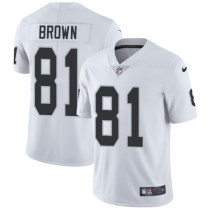 Nike Oakland Raiders #81 Brown White Vapor Untouchable Limited Jersey