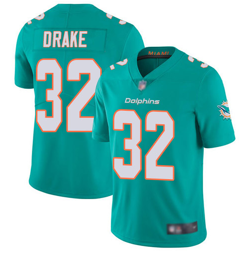 Miami Dolphins #32 Kenyan Drake Home Aqua Green Vapor Untouchable Limited Jersey